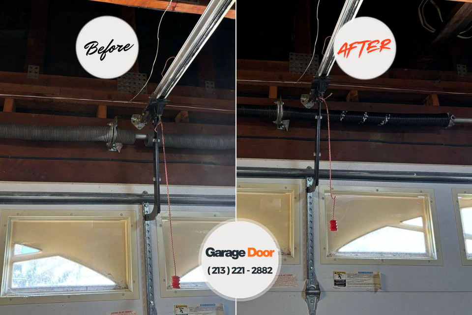 Before and after: garage door repair 76049